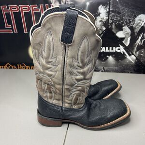 Laredo Men's Isaac Black & Grey Leather Boots 7910 Size 9 EW